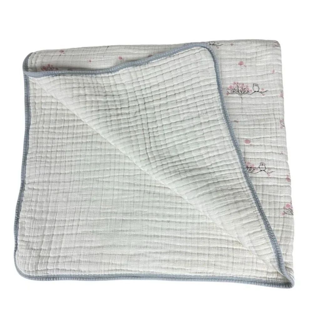 Aden + Anais Pink Gray Muslin cotton dream blanket Stains with Elephant Lovey